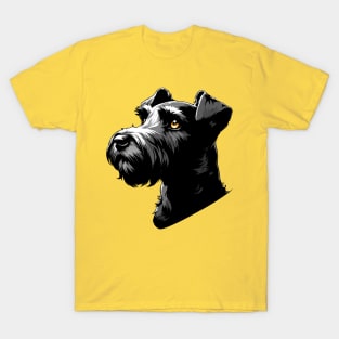 Stunning and Cool Irish Terrier Monochrome and Gold Portrait for Father's Day T-Shirt